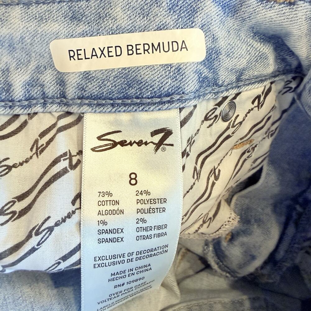 Seven7 Women's Relaxed Bermuda Jean Shorts Sz 8 Cuffed Hem Blue NWT (A0127) - Picture 8 of 8